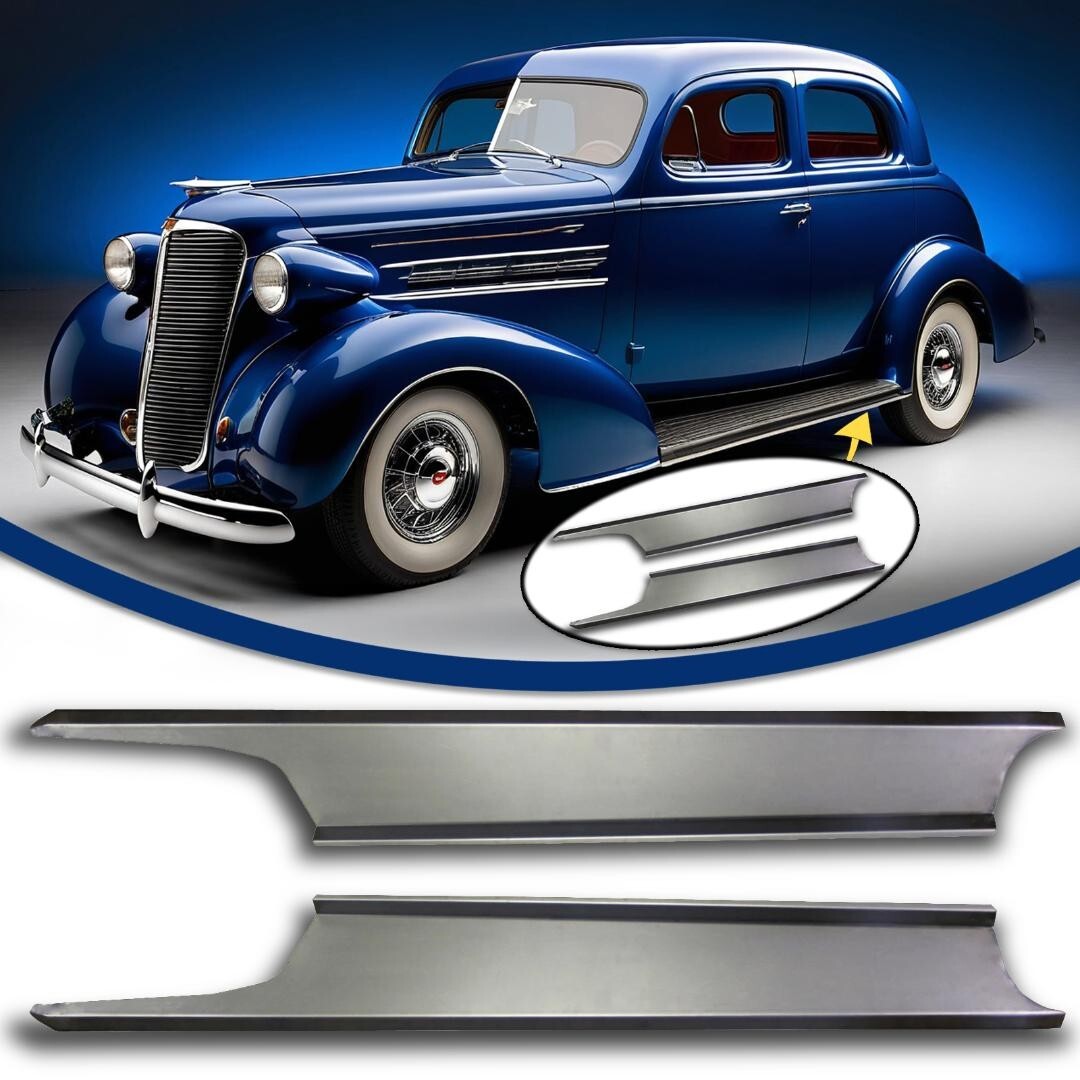 Custom Smooth Steel Running Boards Fits 1937 1938 Chevy Chevrolet Car All Models Custom Smooth Steel Running Boards Fits 1937 1938 Chevy Chevrolet Car All Models