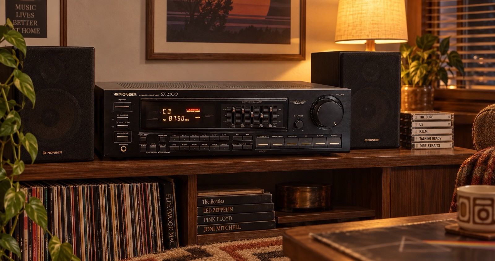 Vintage 1988 Pioneer SX-2300 AM/FM Stereo Receiver Graphic Equalizer Japan Works
