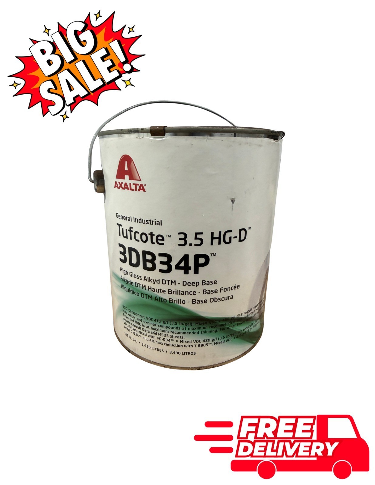 🎨 Axalta Tufcote 3.5 HG-D 3DB34P High Gloss Alkyd DTM Deep Base 116 oz