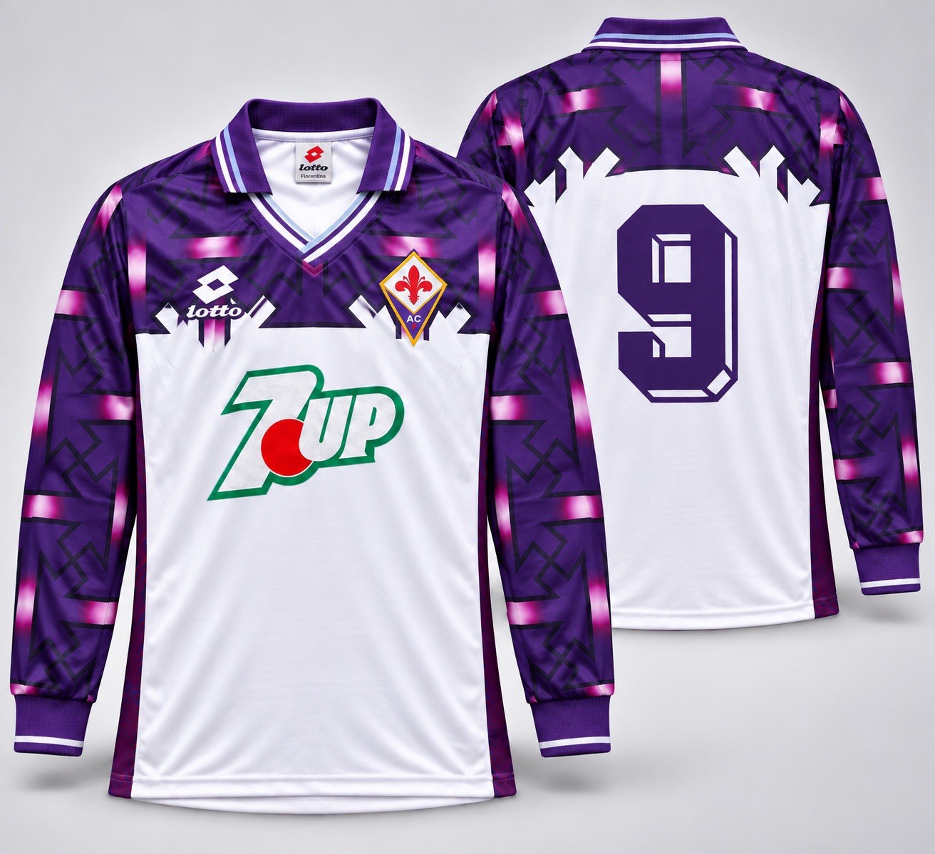 Fiorentina 1992/93 Away Batistuta Jersey Lot 9 Long Sleeve L XL Retro Vintage