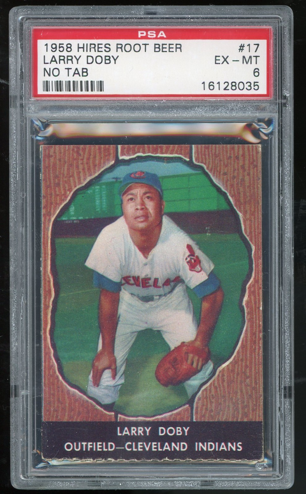 1958 Hires Root Beer Larry Doby HOF 17 PSA 6 Hall of Famer No Tab Looks Great