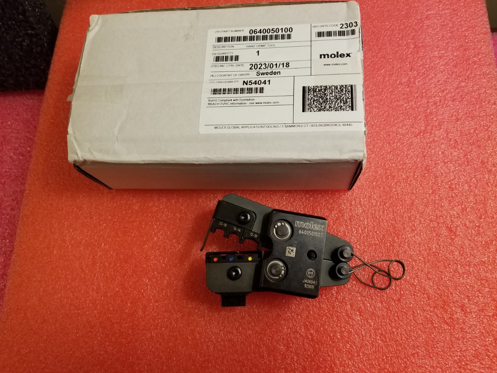 Molex Pneumatic Tool Crimp Head for Model AT-200 64005-0100 NEW 