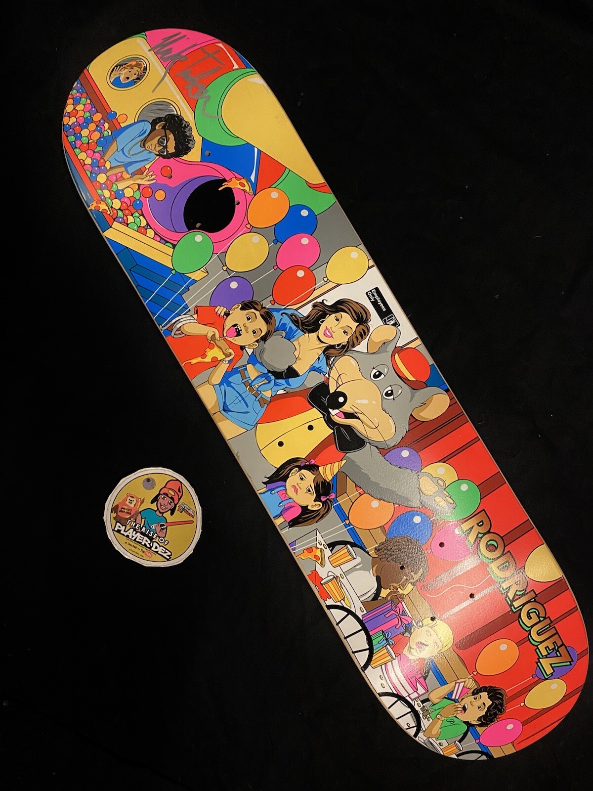 RARE SIGNED Nick Tucker Chuck E Cheese Primitive Skateboard Deck SLICK EDITION