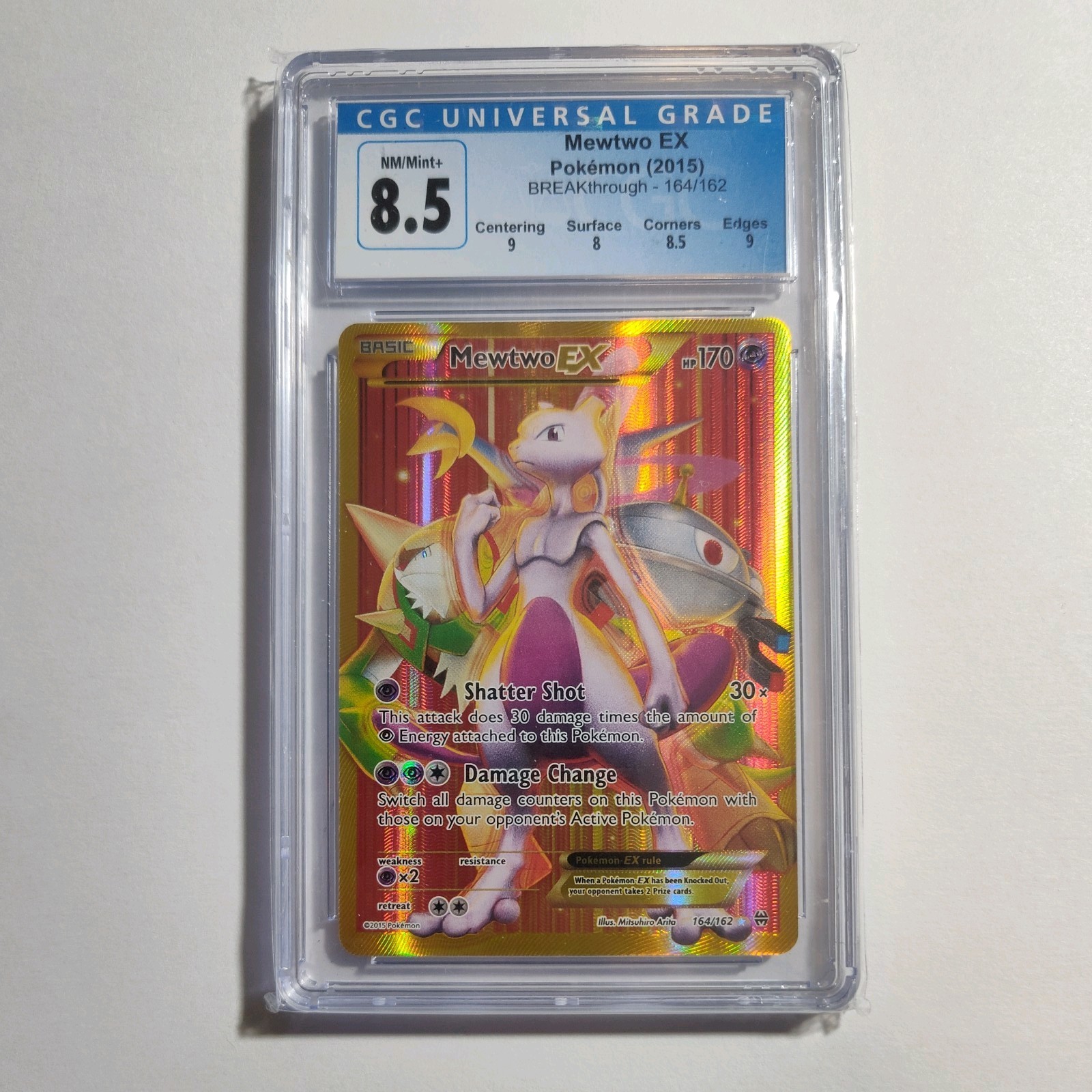 Mewtwo Ex Breakthrough 164/162 CGC 8.5 Mewtwo Ex Breakthrough 164/162 CGC 8.5