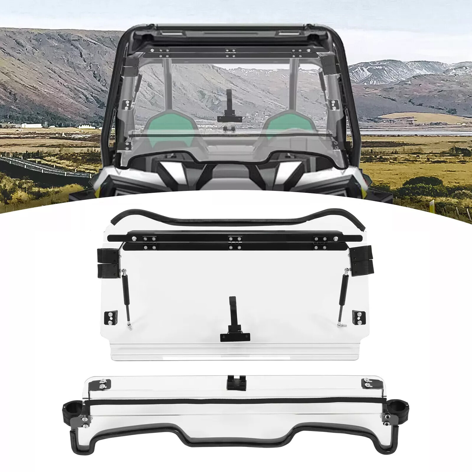 Flip Windshield for 2018-21 Polaris RZR XP Turbo S 19-21 XP 4 Scratch Resistant Flip Windshield for 2018-21 Polaris RZR XP Turbo S 19-21 XP 4 Scratch Resistant