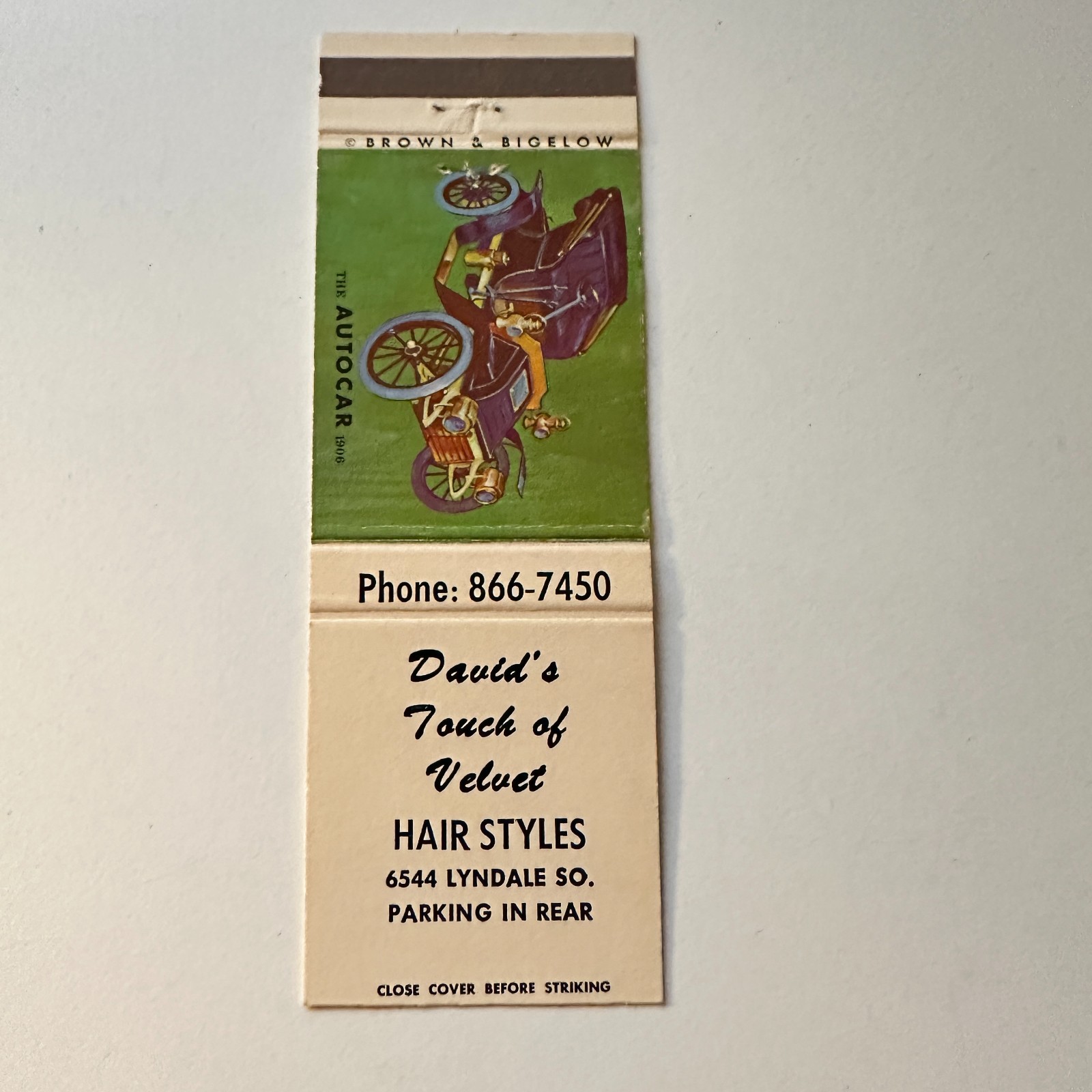David's Touch of Velvet Hair Styles Vintage Matchbook Cover 5MB125-4 David's Touch of Velvet Hair Styles Vintage Matchbook Cover 5MB125-4