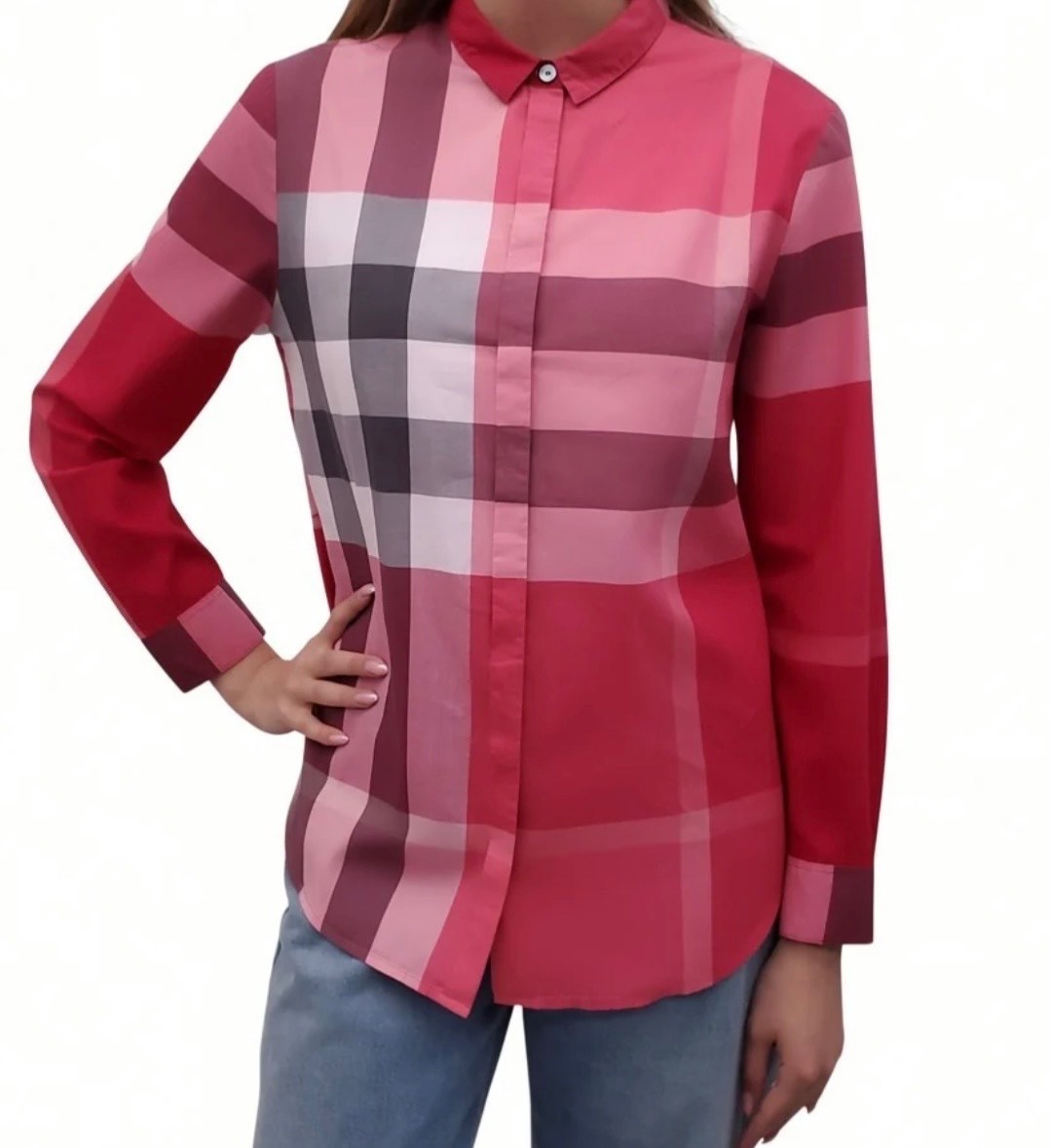 Burberry London Dusty Pink Nova Check Shirt Women’s Med Burberry London Dusty Pink Nova Check Shirt Women’s Med