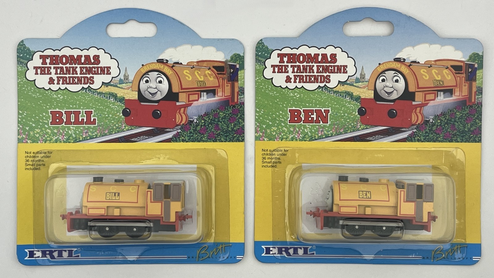 ERTL Thomas & Friends: Bill & Ben Diecast Trains - Sealed Vintage Carded Pair