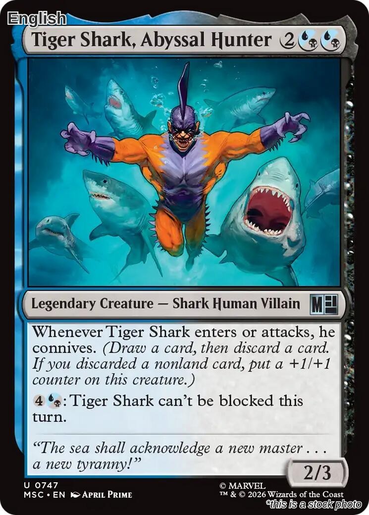 Magic Tiger Shark, Abyssal Hunter 747 Uncommon Commander: Marvel Super Heroes NM
