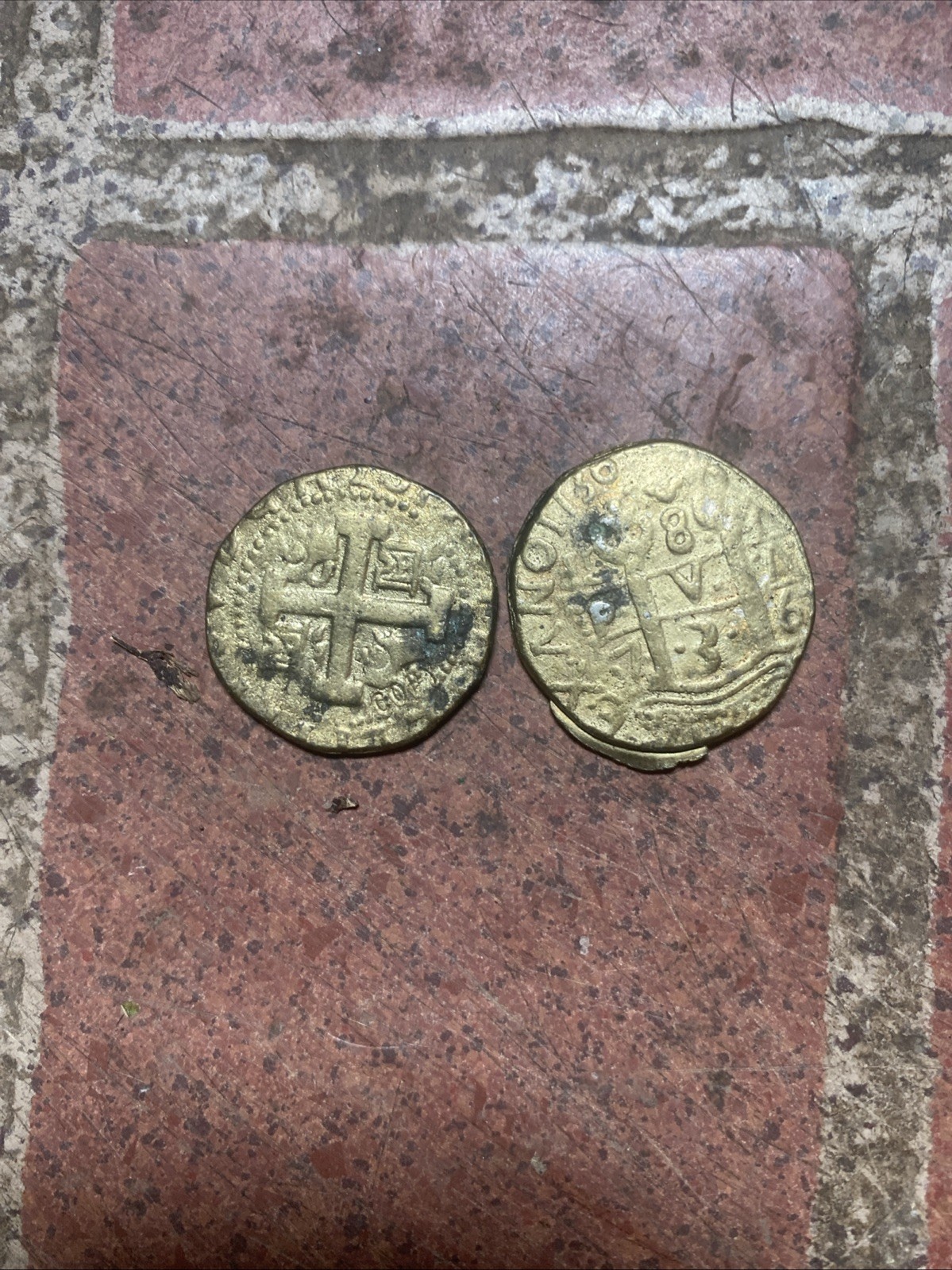 2- Odd Coin Early / Token Vintage Pirates Treasure Toy 2- Odd Coin Early / Token Vintage Pirates Treasure Toy