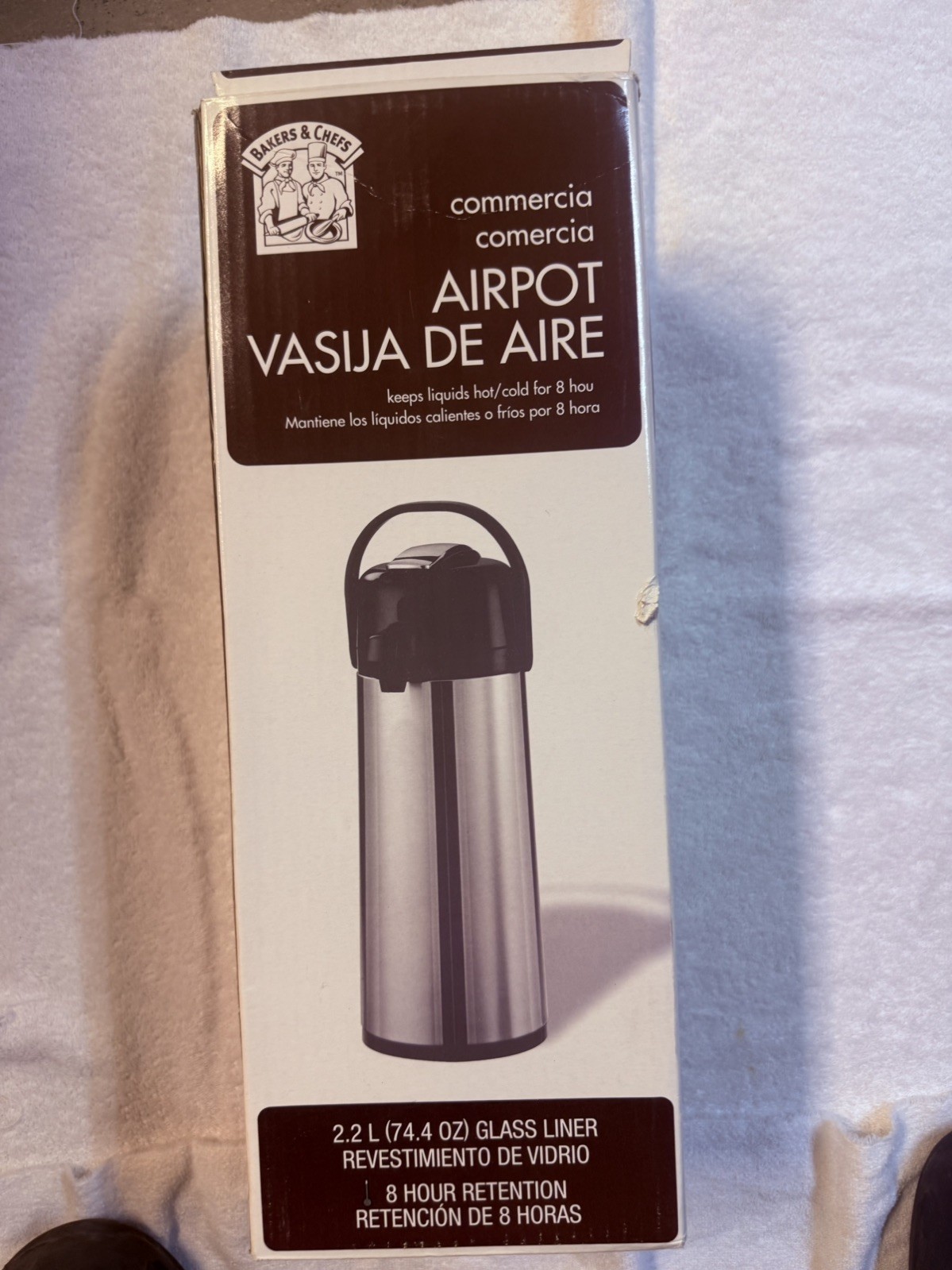 BRAND NEW Airpot 2.2 L Commercial Grade Glass Liner 8 Hour Retention BNIB NOS