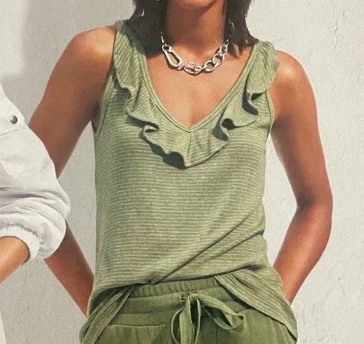 Cabi Wink Tank #6143 Green Stripe XS - XL Was $86