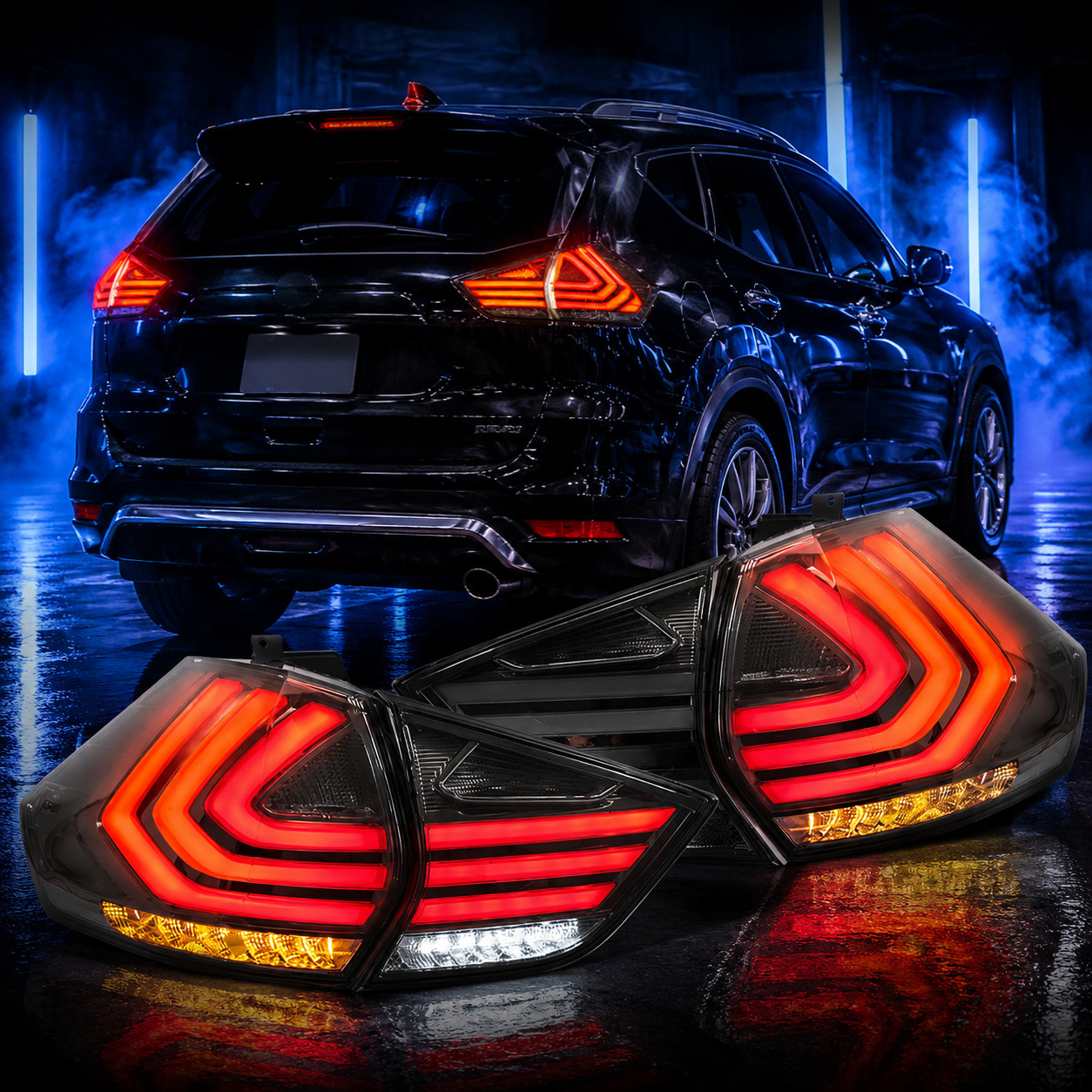Pair VLAND FULL LED Tail Lights For Nissan Rogue 2014-2019 Rear Lamps Assembly Pair VLAND FULL LED Tail Lights For Nissan Rogue 2014-2019 Rear Lamps Assembly