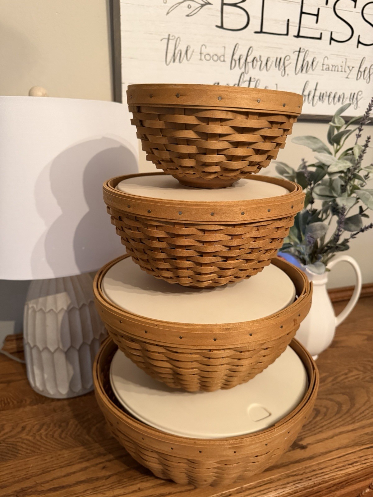 Longaberger Bowl Basket Set 7\