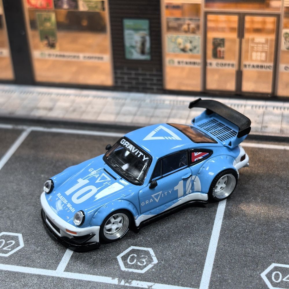 (USED) Pop Race Porsche RWB 930 1/64 10th Anniversary Gravity Diecast Car Model (USED) Pop Race Porsche RWB 930 1/64 10th Anniversary Gravity Diecast Car Model