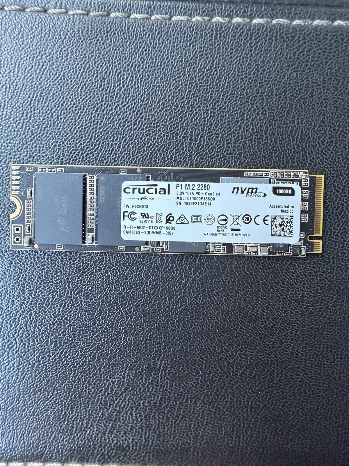 Crucial CT1000P1SSD8 1000GB 1TB P1 M.2 2280 NVMe PCIe Gen3x4 SSD Solid State Crucial CT1000P1SSD8 1000GB 1TB P1 M.2 2280 NVMe PCIe Gen3x4 SSD Solid State