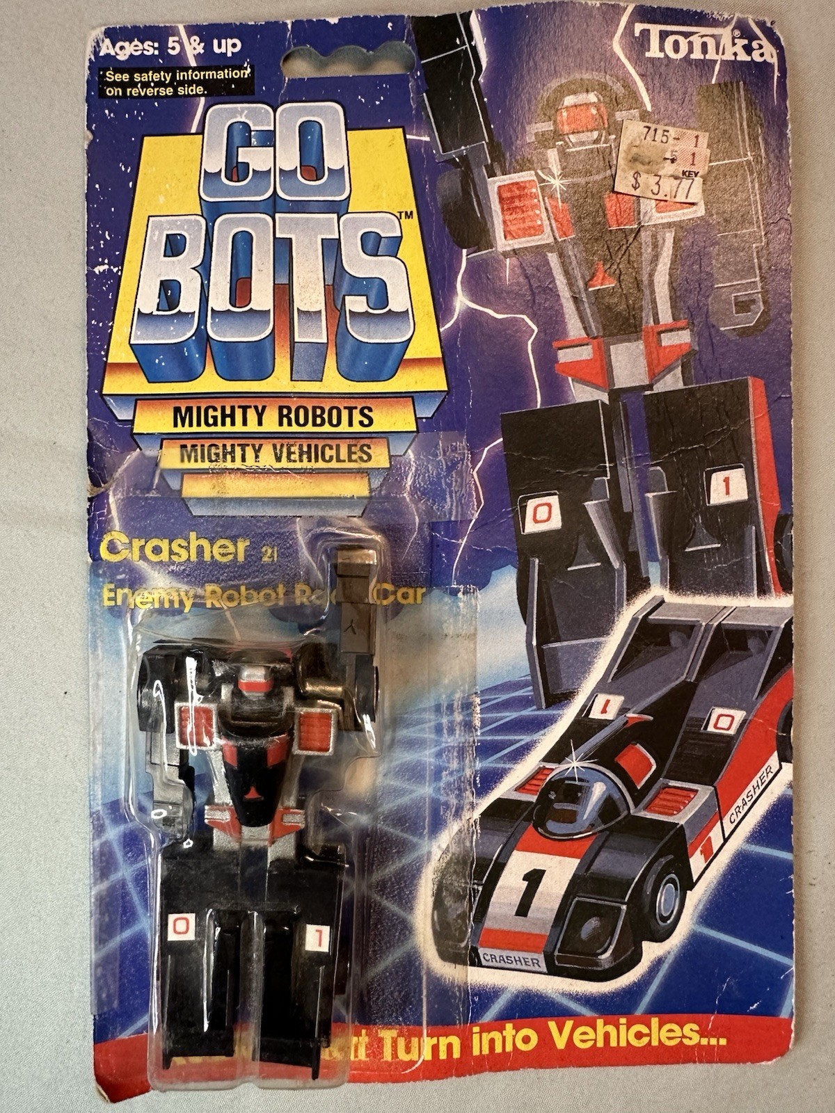 Tonka GoBots Crasher Enemy Robot Race Car Mighty Robots/Mighty Vehicles 1985 Tonka GoBots Crasher Enemy Robot Race Car Mighty Robots/Mighty Vehicles 1985