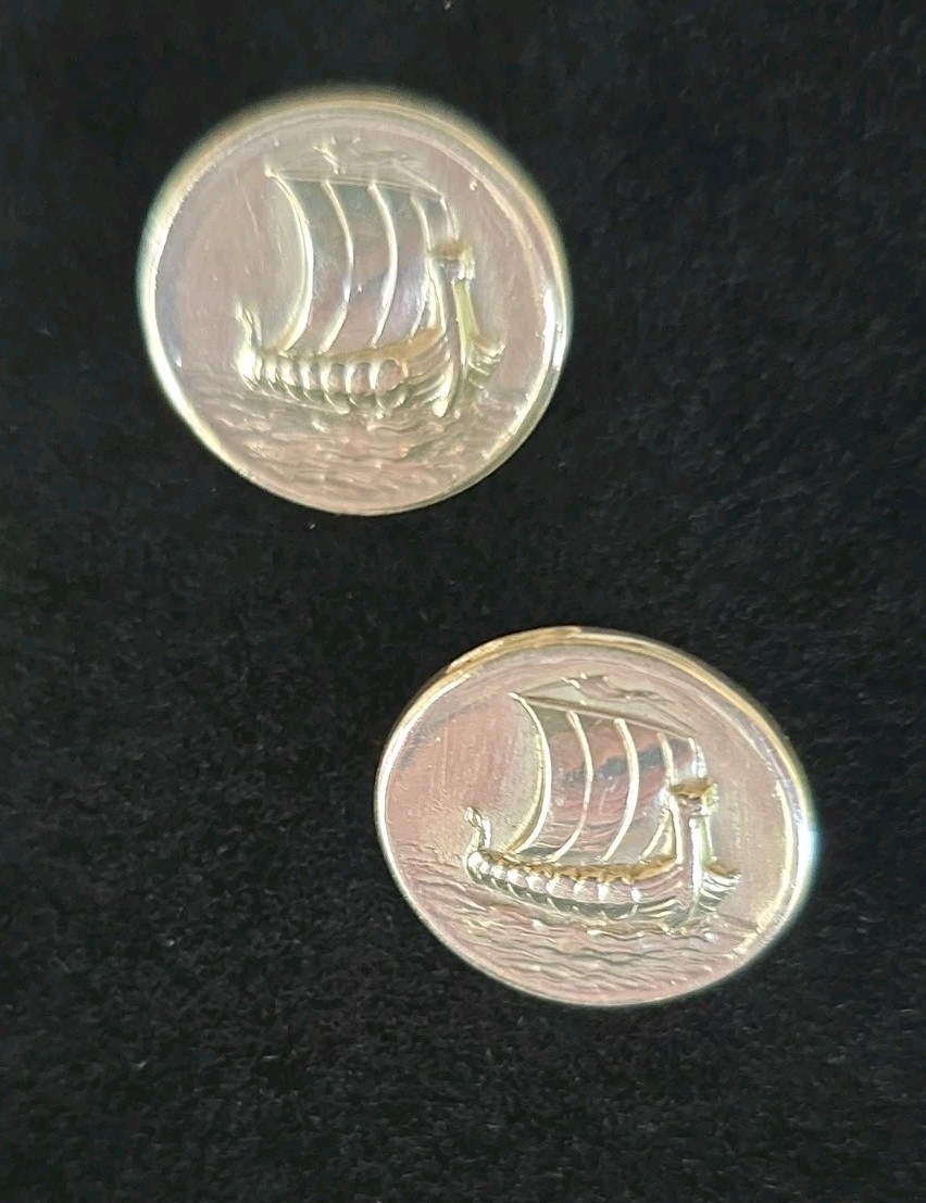 Georg Jensen Viking Ship Earrings Denmark 925 Sterling Silver Vintage