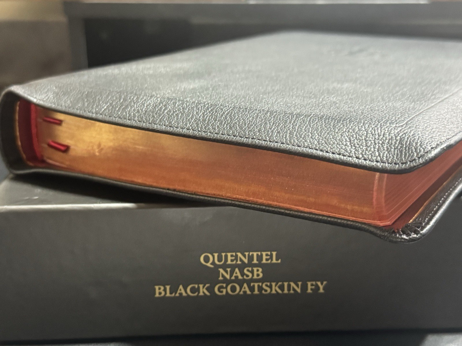 A completely clean 1995 NASB Black Goatskin Schuyler Quentin A completely clean 1995 NASB Black Goatskin Schuyler Quentin