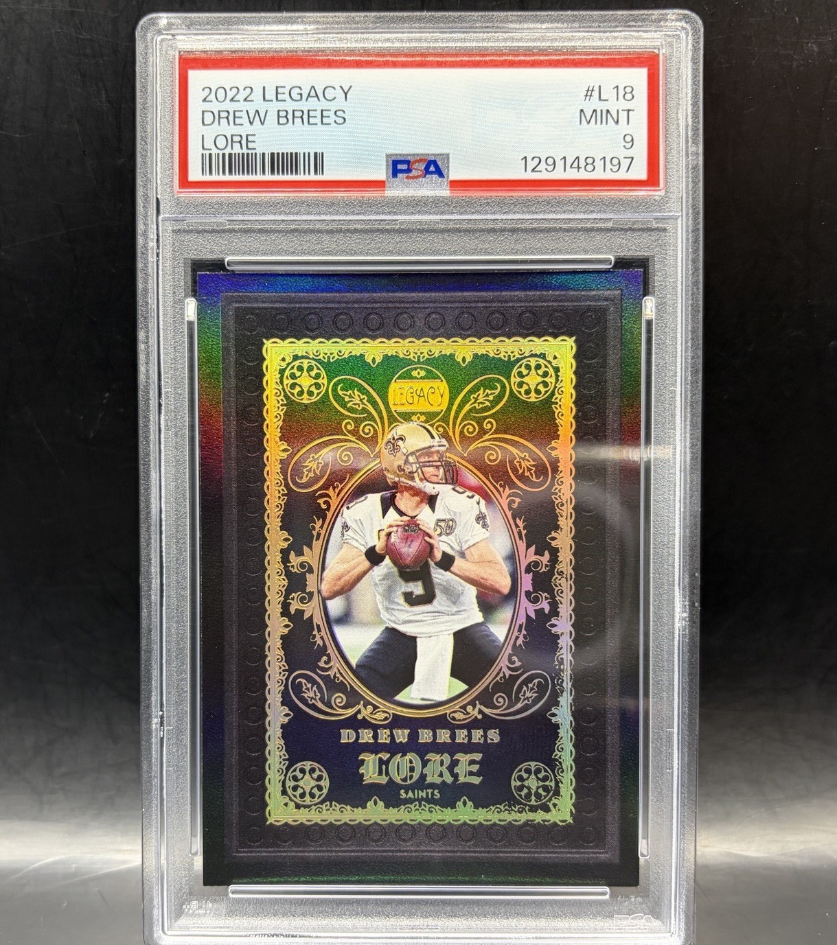 2022 Panini Legacy Lore Drew Brees PSA 9 MINT New Orleans Saints SSP CASE HIT 2022 Panini Legacy Lore Drew Brees PSA 9 MINT New Orleans Saints SSP CASE HIT