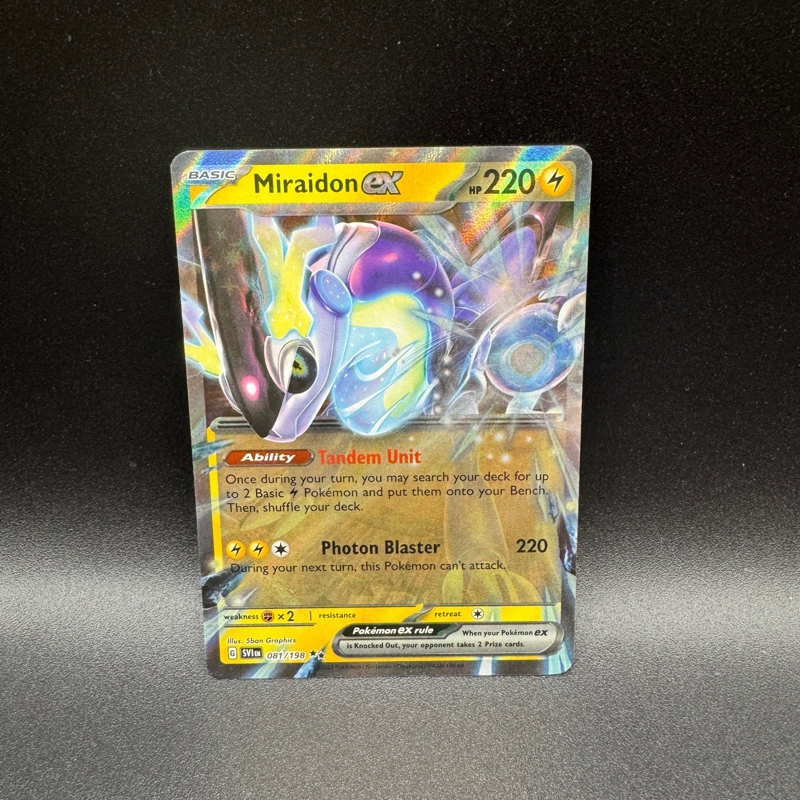 Miraidon ex 081/198 Ultra Rare Scarlet & Violet Pokemon Holo Near Mint Miraidon ex 081/198 Ultra Rare Scarlet & Violet Pokemon Holo Near Mint