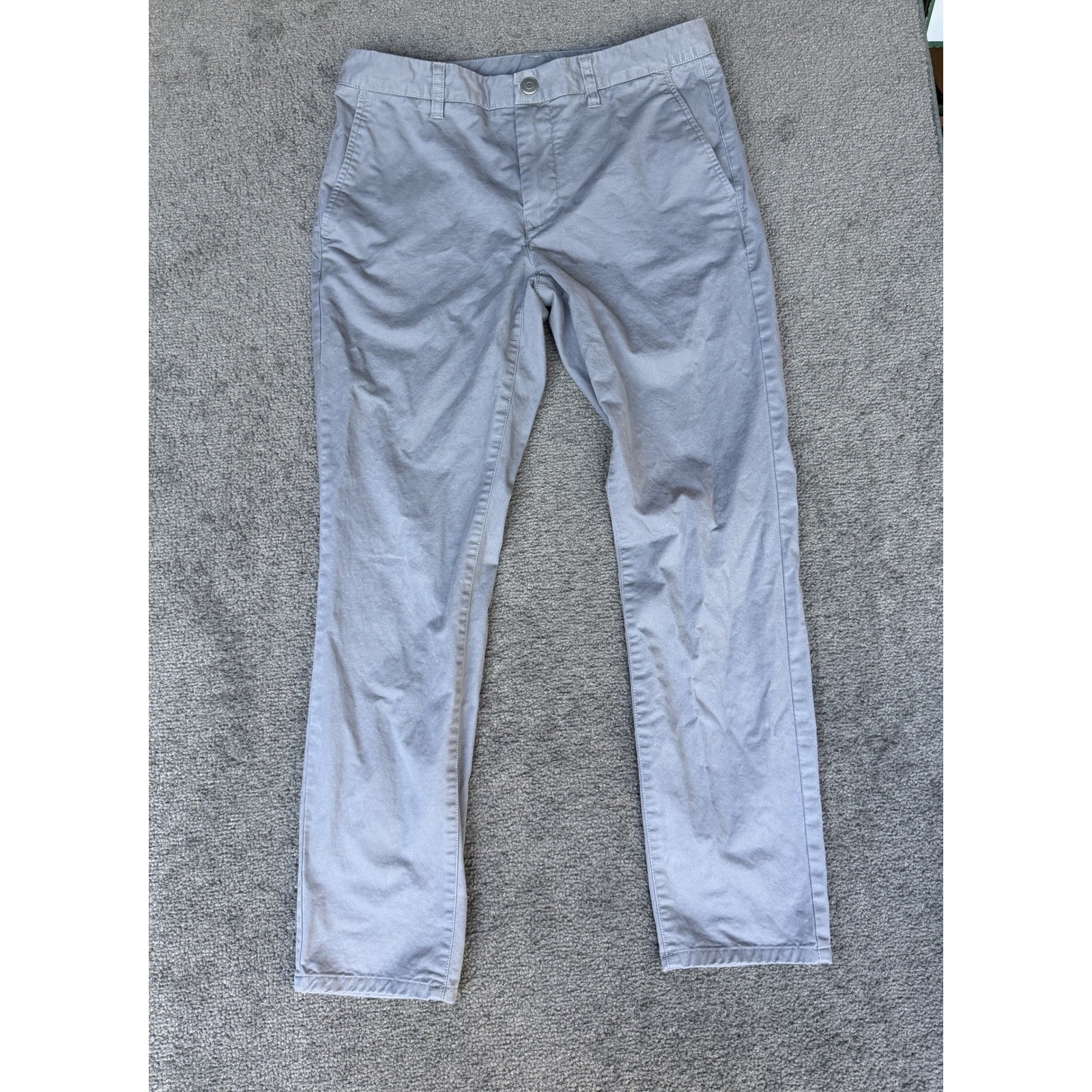 Bonobos Mens Grey Stretch Washed Chino Slim Straight Pants 32x30