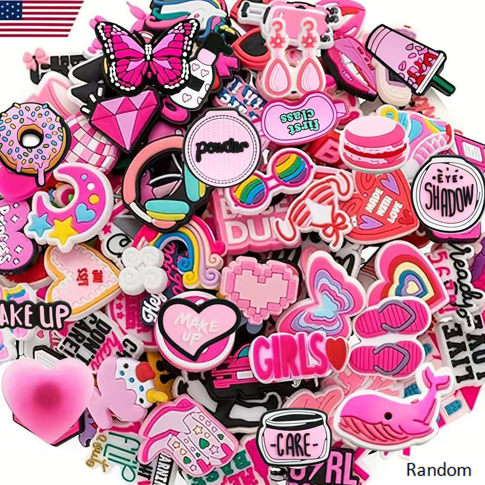 Lot of 50 PCS Random Different Clip Shoe Charms for Shoe Decoration Lovely Cool