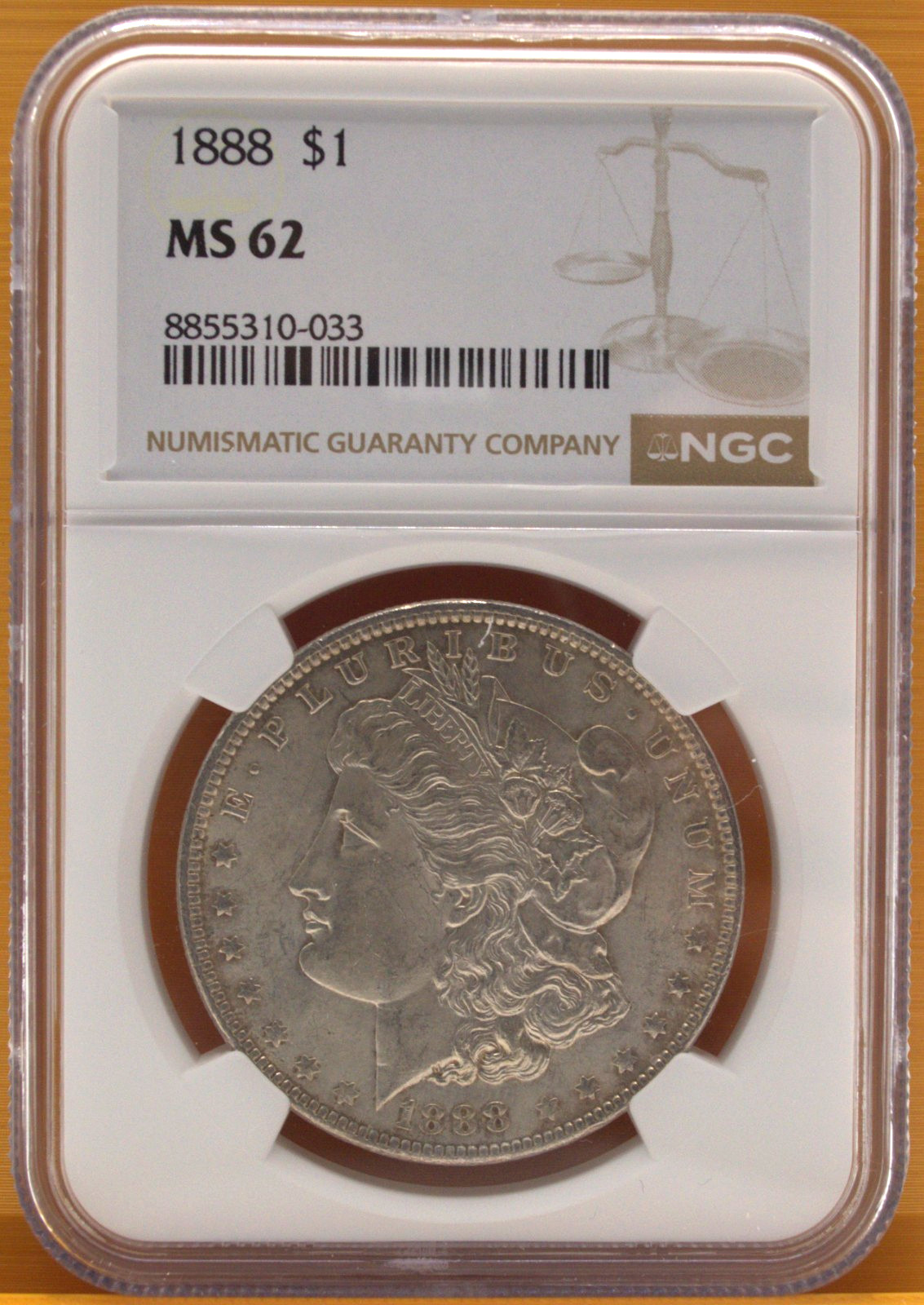 1888 P Morgan Silver Dollar NGC MS62 $1 Coin Philadelphia Uncirculated 1888 P Morgan Silver Dollar NGC MS62 $1 Coin Philadelphia Uncirculated