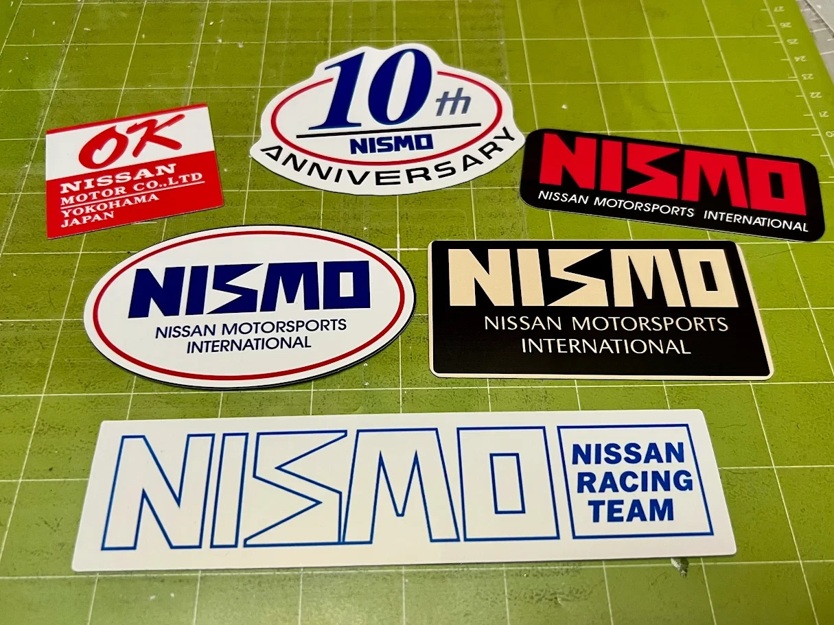 Old Logo Nismo Nissan Motorsports - Set of 6 Reproduction Stickers