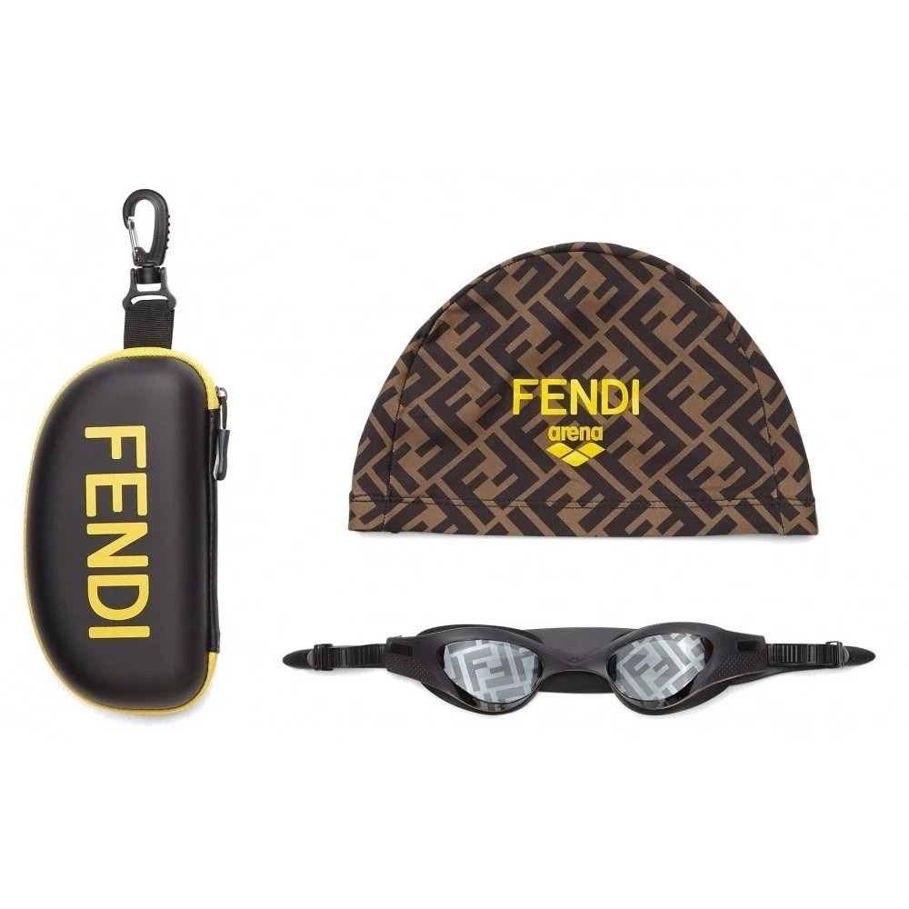 FENDI X ARENA Limited Edition Goggles KIT, Black Grey Monogram FE40044U/S 01C FENDI X ARENA Limited Edition Goggles KIT, Black Grey Monogram FE40044U/S 01C