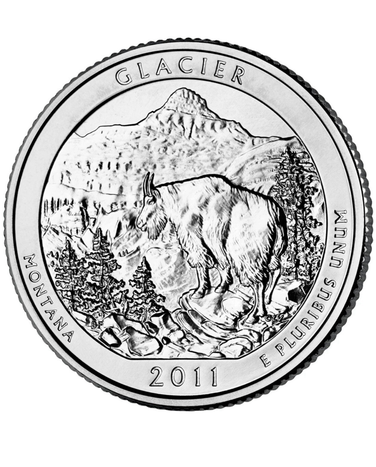 2011 P Glacier NP Quarter. ATB Series Uncirculated From US Mint roll.
