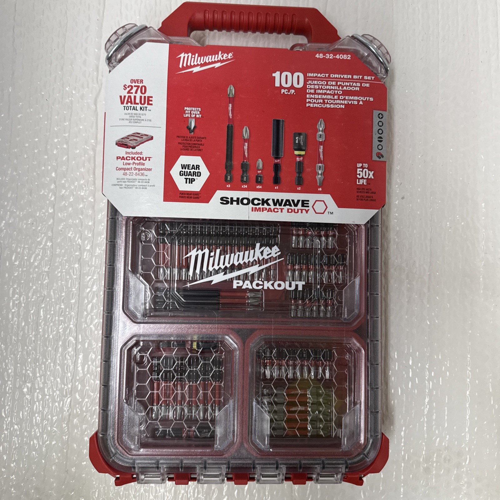 Milwaukee Shockwave Impact Duty Driver Bit Set 48-32-4082.In Pack out Organizer Milwaukee Shockwave Impact Duty Driver Bit Set 48-32-4082.In Pack out Organizer