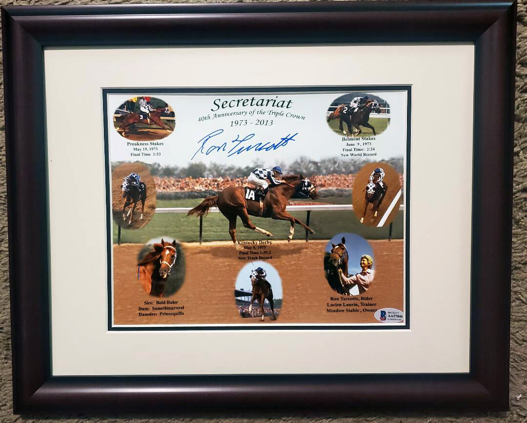 Secretariat 40th Anniv. Collage Photo 8x10 Signed Framed Beckett Authentication
