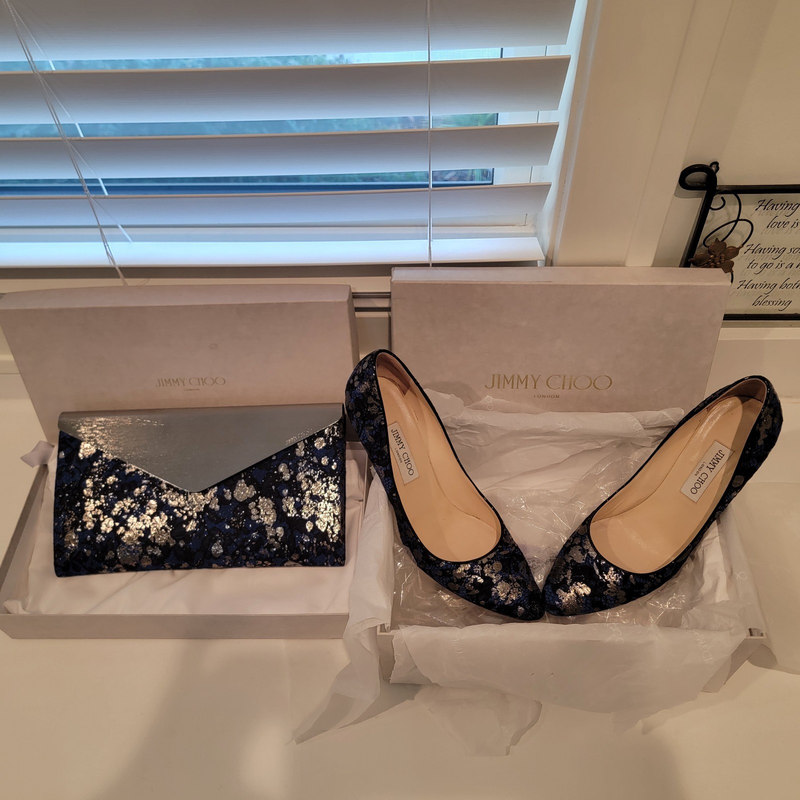 Jimmy Choo Matching Pumps Size 41 + Envelope Clutch Set Boxes Jimmy Choo Matching Pumps Size 41 + Envelope Clutch Set Boxes