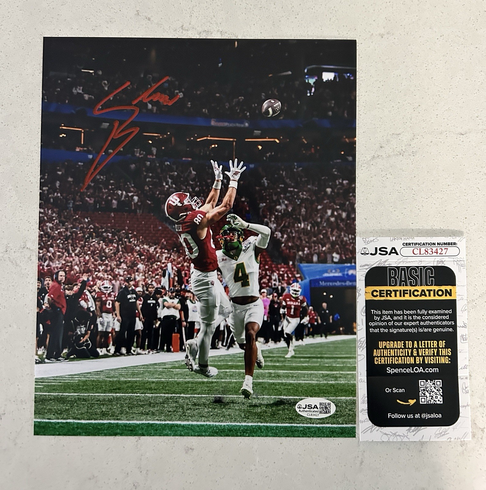 Charlie Becker Autographed Signed Photo 8x10 Indiana Hoosiers Football JSA Cert Charlie Becker Autographed Signed Photo 8x10 Indiana Hoosiers Football JSA Cert