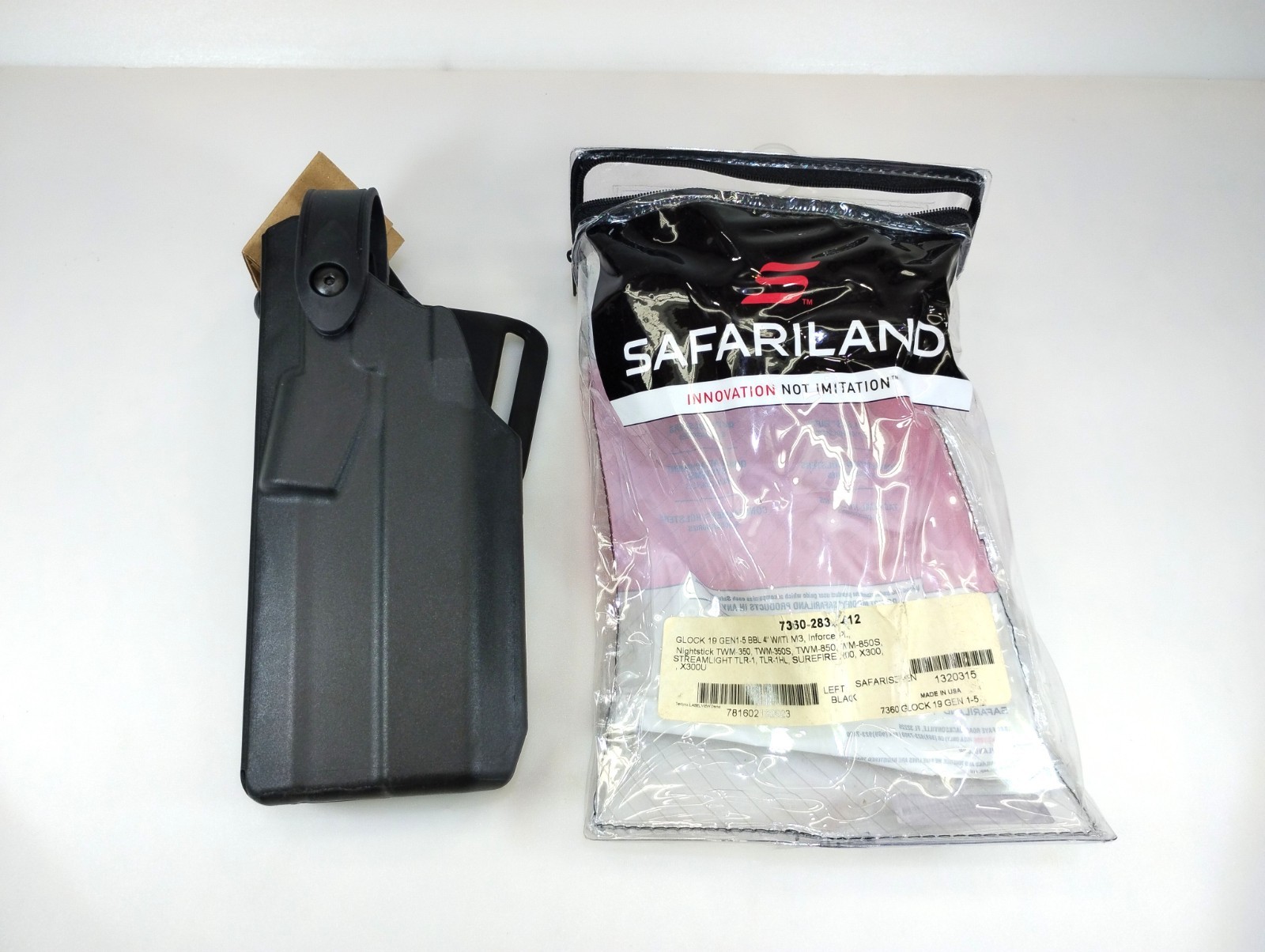 Safariland 7360 7TS Level III Duty Holster Glock 19 Gen 1-5 Left Hand Tac Light