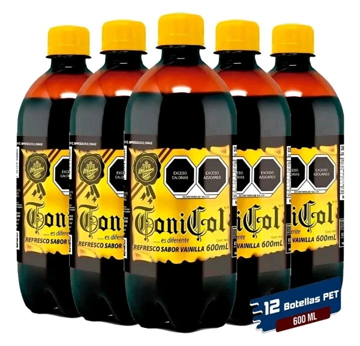 10 Pack Mexican ToniCol soda vanilla Bottles 600ml Hecho Mexico refresco vainila 10 Pack Mexican ToniCol soda vanilla Bottles 600ml Hecho Mexico refresco vainila