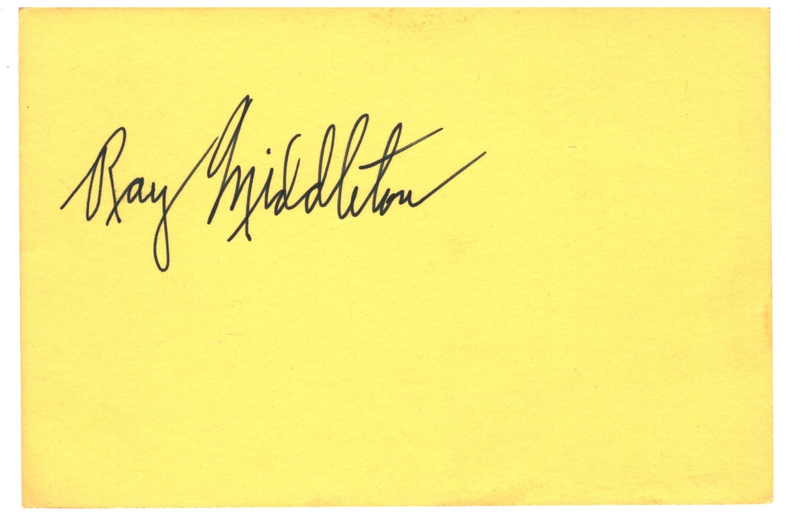 AMERICAN ACTOR SINGER RAY MIDDLETON AUTOGRAPH ON CARD STOCK