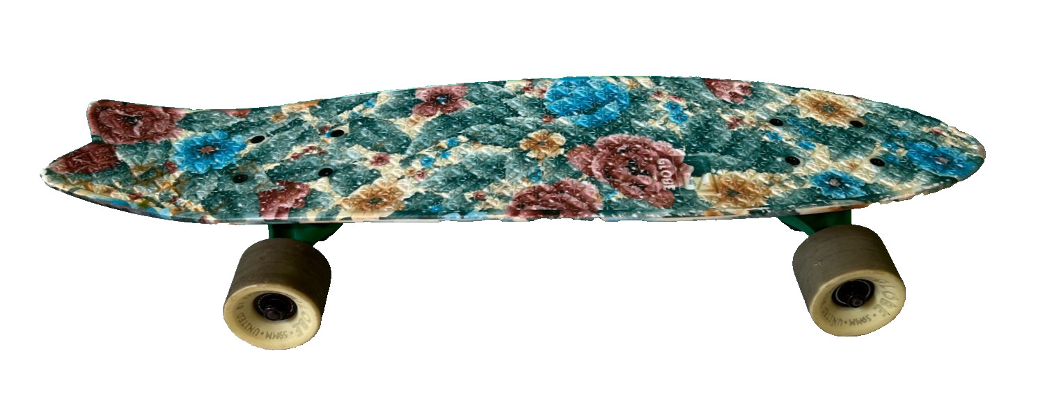 Globe Bantam Grandma\'s Couch Cruiser Skateboard Floral Blue Yellow Pennyboard-S3 Globe Bantam Grandma\'s Couch Cruiser Skateboard Floral Blue Yellow Pennyboard-S3