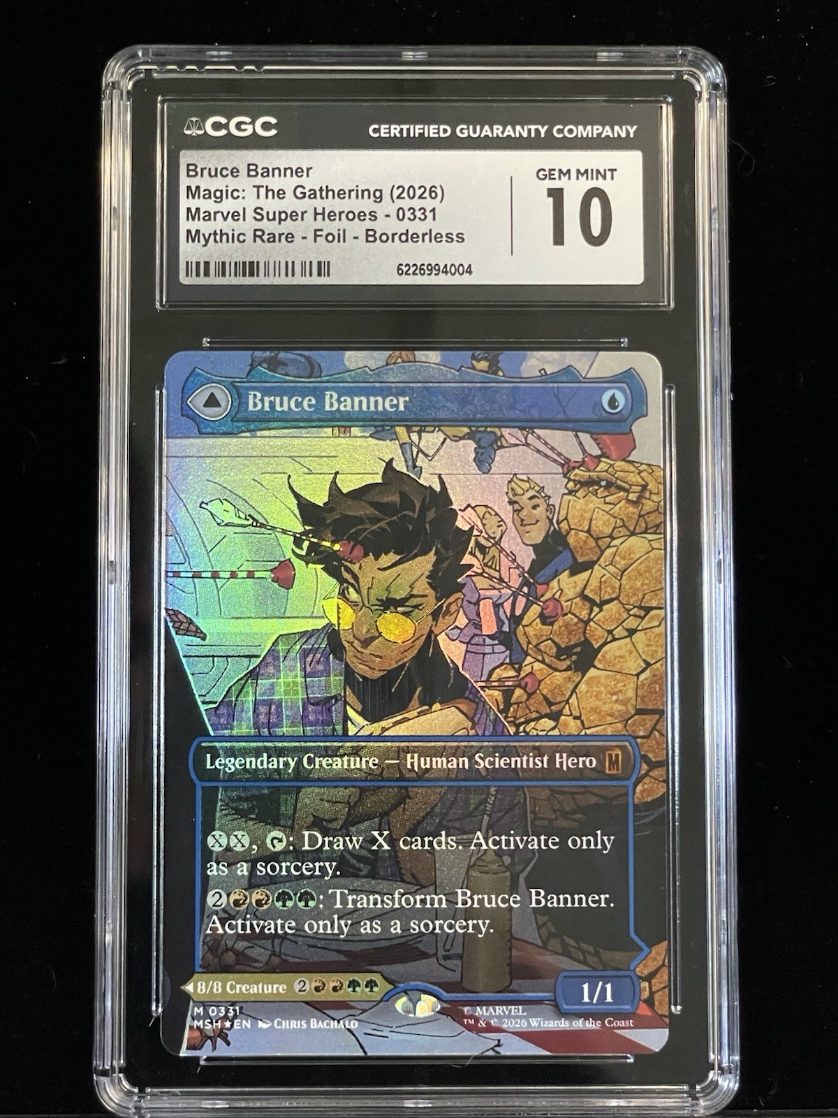 MTG Bruce Banner/Incredible Hulk Legendary Creature Borderless Mythic Rare Foil MTG Bruce Banner/Incredible Hulk Legendary Creature Borderless Mythic Rare Foil