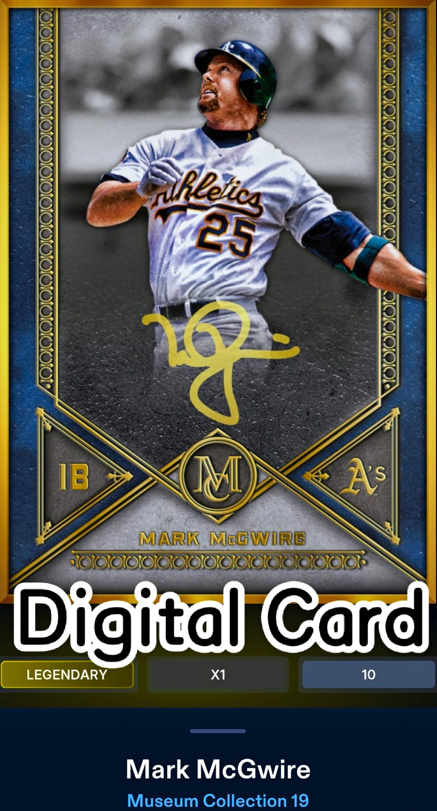 Topps Bunt Digital Mark McGwire Museum Collection 19 10cc *Read Description*
