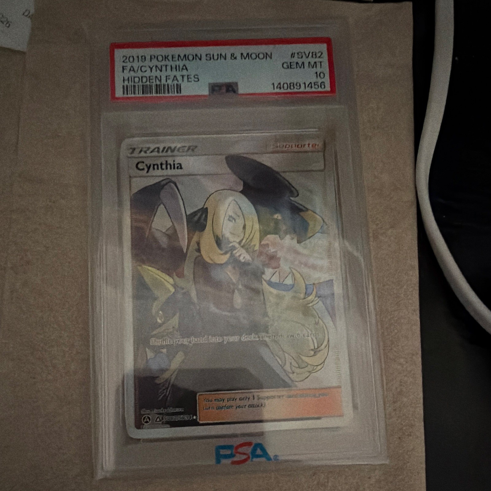 2019 Hidden Fates Shiny Vault Cynthia SV82 Full Art PSA 10