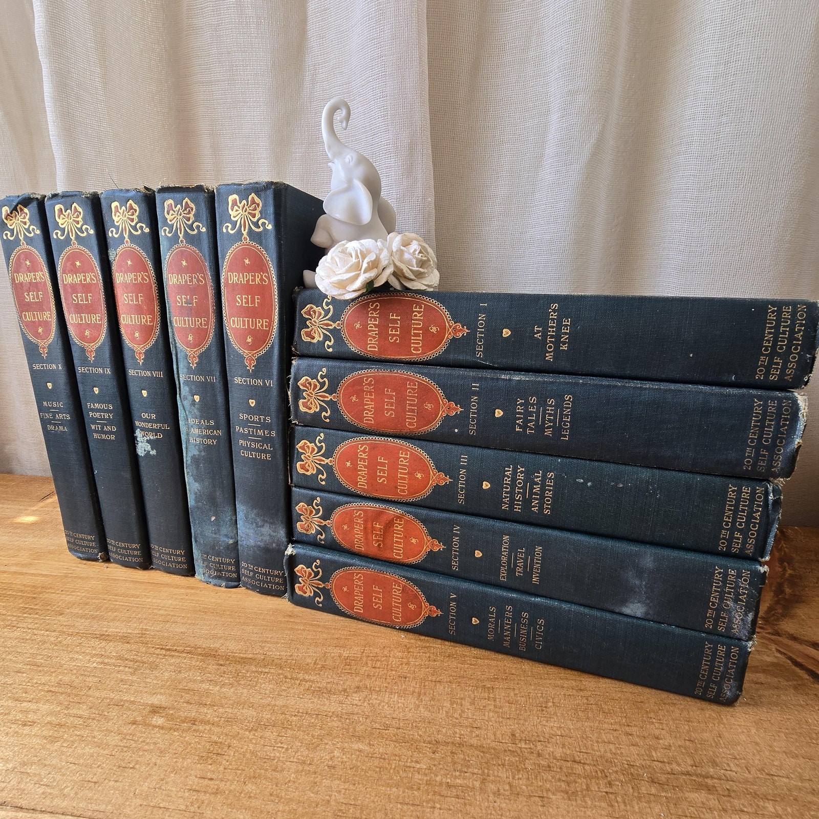 1907 First Edition Draper's Self Culture Book set, 10 volume Antique Classics 1907 First Edition Draper's Self Culture Book set, 10 volume Antique Classics