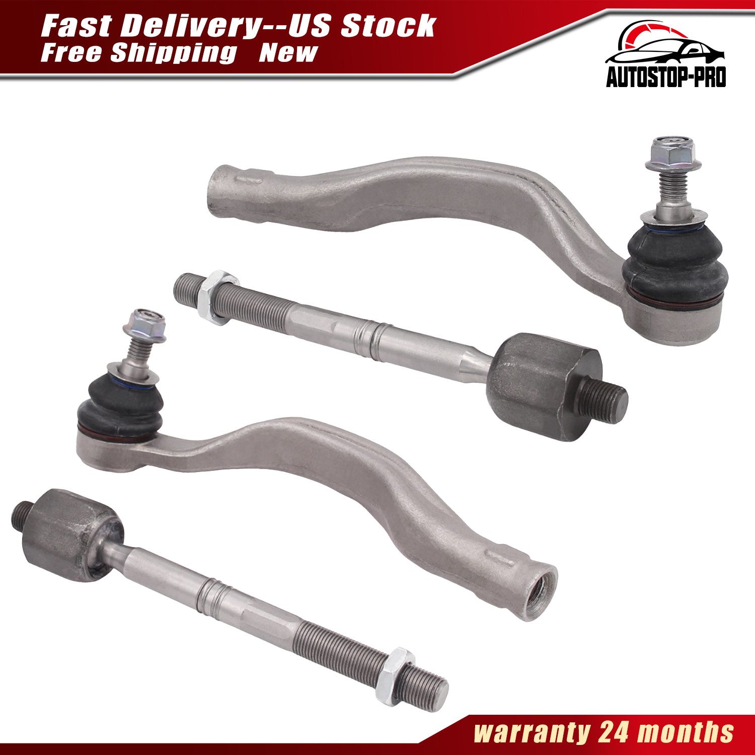 L+R Outer & Inner Tie Rod End for Maserati Quattroporte Electronic Steering