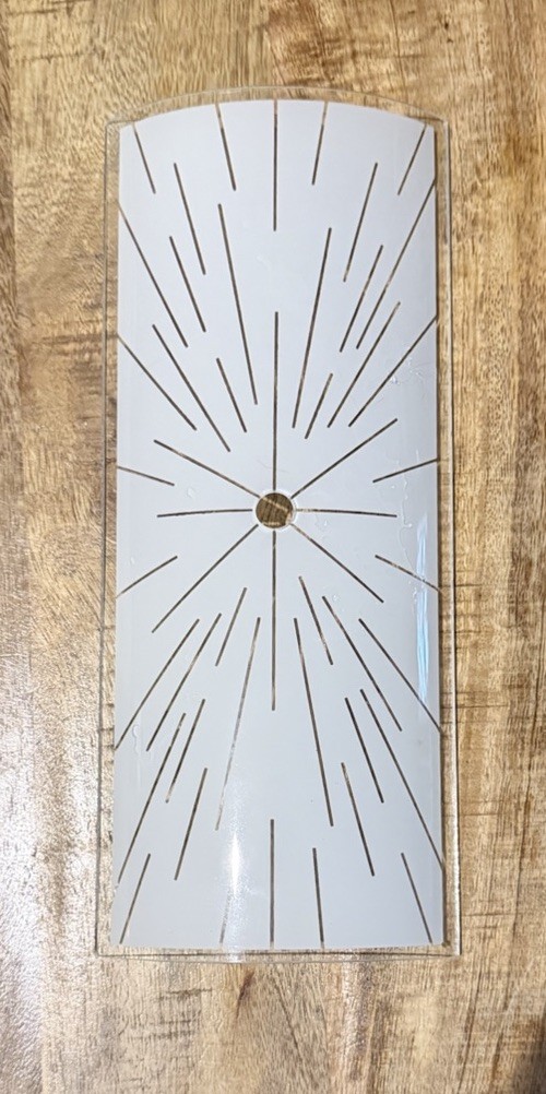 Vintage MCM Atomic Glass Sconce Shades Pair Starburst Retro 1950s 1960s