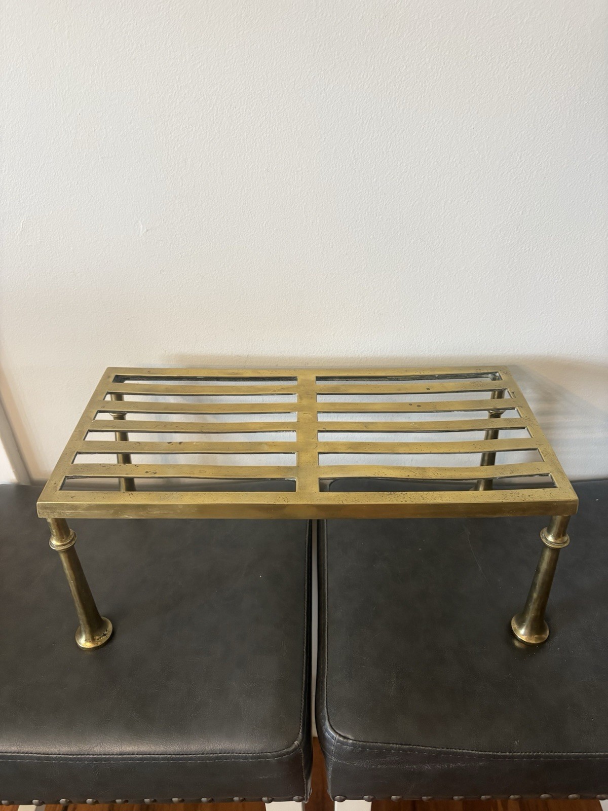 Antique Georgian Brass Trivet  Fireside kitchen Pot Kettle Footrest Plant Stand