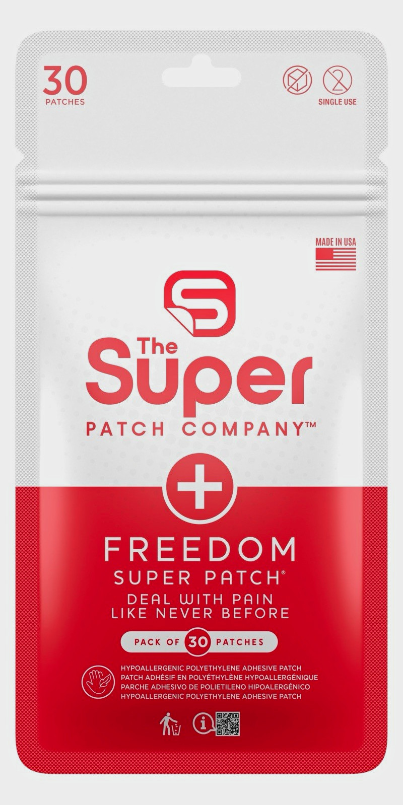The Super Patch Company Freedom Super Patch Pain Relief Patches 30 Ct Red The Super Patch Company Freedom Super Patch Pain Relief Patches 30 Ct Red