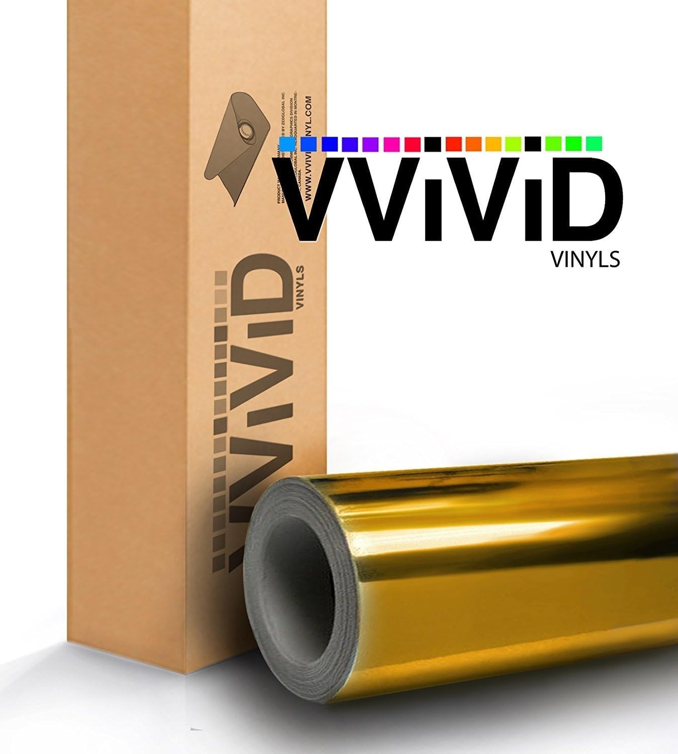 VViViD Gloss Chrome Gold Vinyl Wrap Adhesive Film 12 Inches X 24 Inches Roll Air