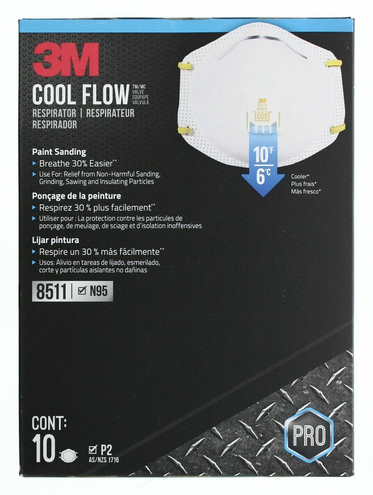 8511 N95 Respirator with Cool Flow Valve (10-Pack)