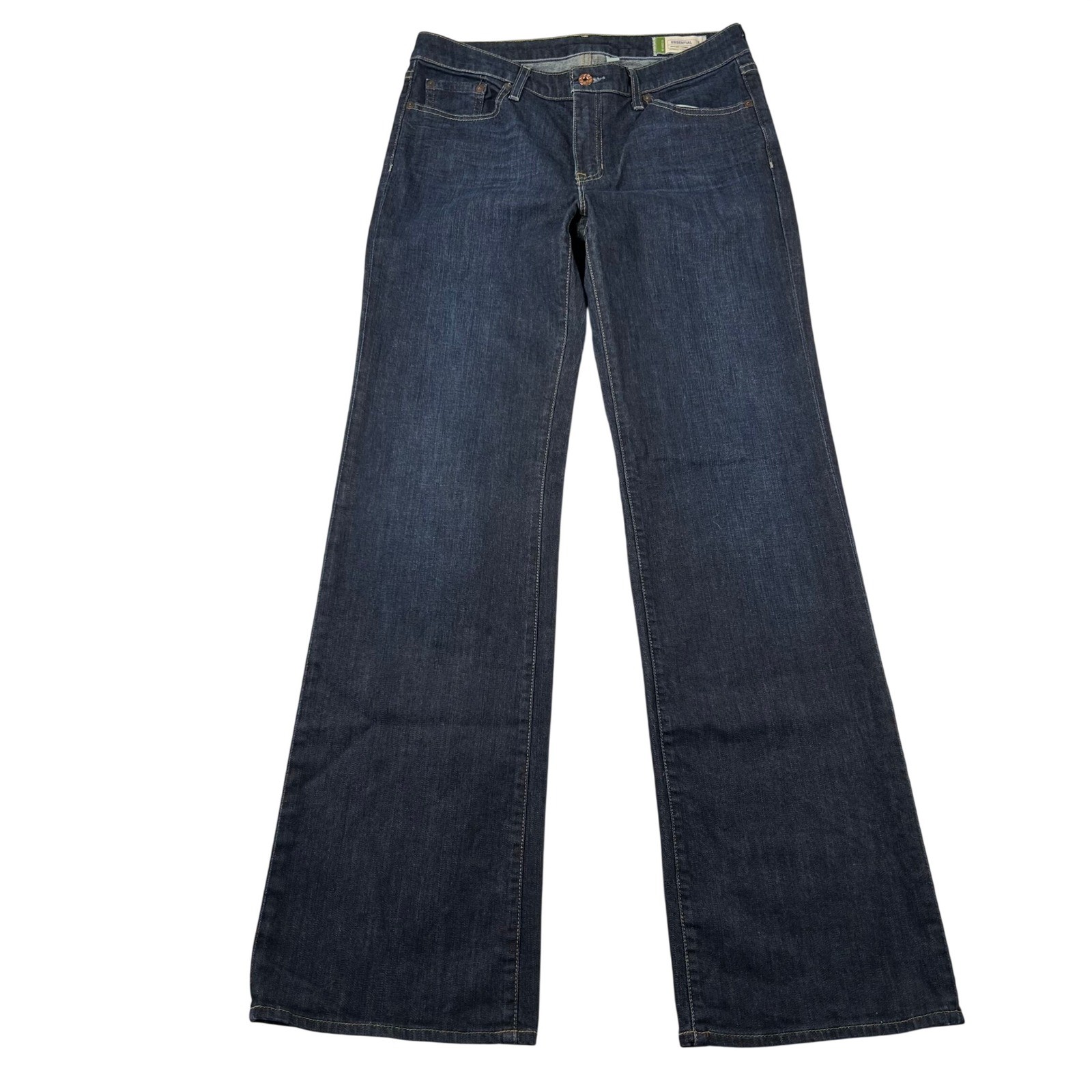 Vtg Gap Jeans Womens 8L Tall Flare Bootcut Dark Wash Denim Wide Leg Y2K Indigo